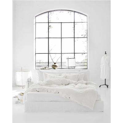 Bettwäsche-Set aus Leinen, Weiß, 150x200x46cm