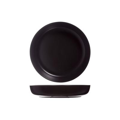 6er-Set tiefe Teller aus Steingut, schwarz, D21,8 cm