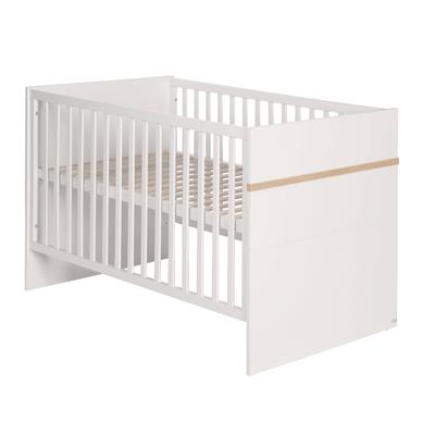 Mitwachsendes Baby-Gitterbett, 70x140cm, Weiß/San Remo Eiche