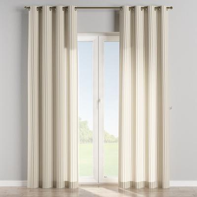 Gestreifter Vorhang mit Ösen, braun und weiß, 130x100 cm