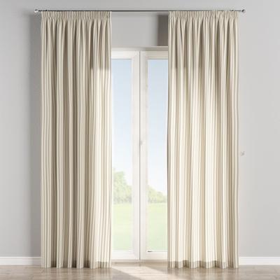 Gestreifter Vorhang mit Kräuselband, braun und weiß, 130x245 cm