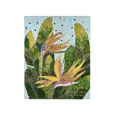 Wanddekoration Mosaik mehrfarbig Pflanzenmotiv
