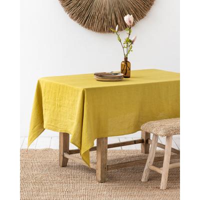 Tischdecke aus Leinen, Gelb, 150x150 cm
