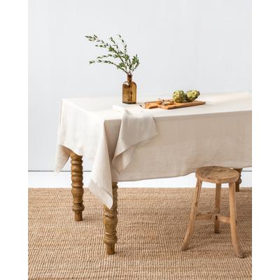 Tischdecke aus Leinen, Beige, 100x100 cm