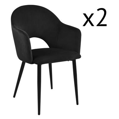2er Set Esszimmerstühle mit Cut-Out, schwarz