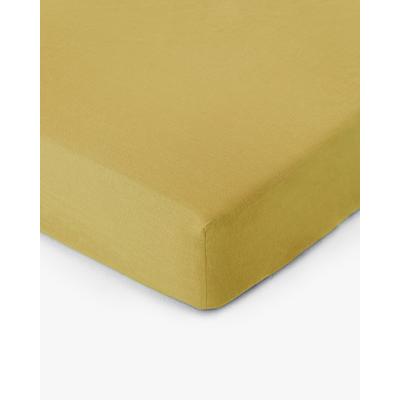 Spannbettlaken aus Leinen, Gelb, 180x200x41 cm
