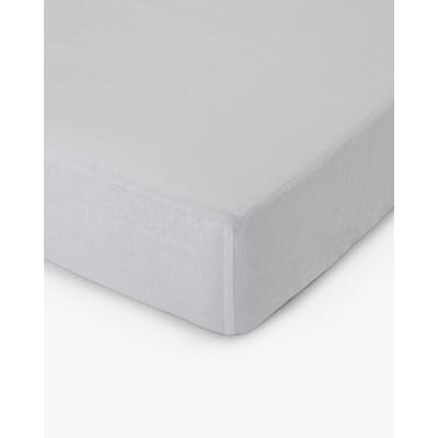 Spannbettlaken aus Leinen, Grau, 135X190x23 cm