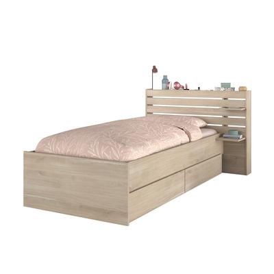 Bett mit Liegefläche 90x190/200 cm mit Stauraum Holzeffekt