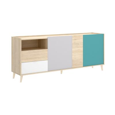 Sideboard in Eichenholzoptik, grau 180x43h75 cm