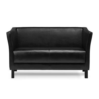 Modernes Sofa 2 Sitzer, aus Kunstleder, Schwarz