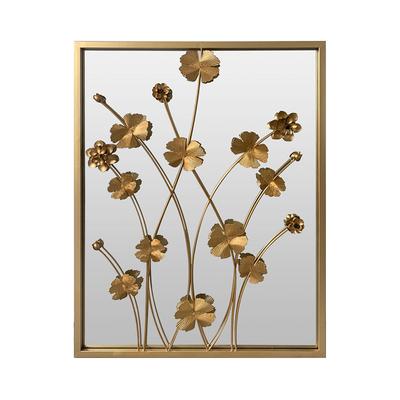 Wandspiegel, Metall, 61x70 cm, Gold