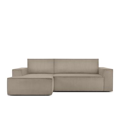 Ecksofa links, mit Schlaffunktion, in Pet Friendly Cord-Stoff, beige