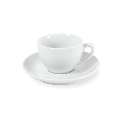 6 Tassen und Untertassen Kaffee aus Porzellan, Weiß
