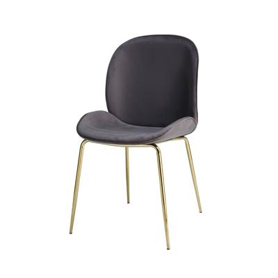 2er-Set Stühle aus Stoff 48 x 87 cm, Grau und Messing