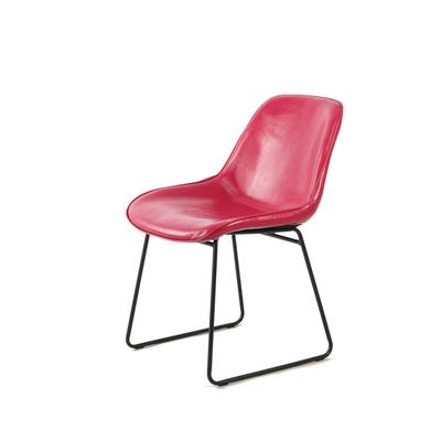 2er-Set Stühle aus Samt 49,5 x 81 cm, Pink und Rot