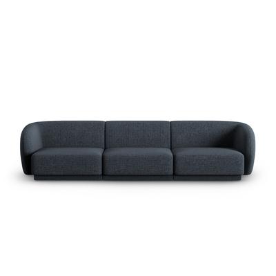 3-Sitzer modulares Sofa aus Chenille-Stoff blau melange