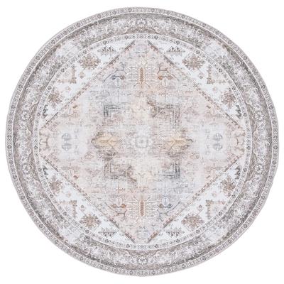 Teppich Polyester Beige/Grau 185 X 180