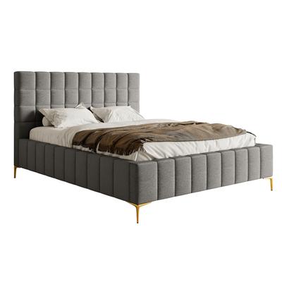 Bett mit Polsterrahmen in Grau, 160 cm