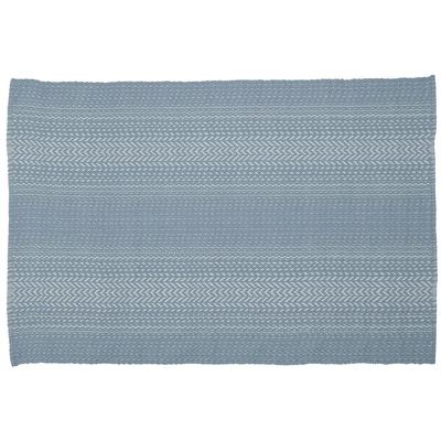 Indoor/Outdoor-Teppich, recyceltes PET, 200x300cm, blau/weiß