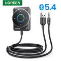Adattatore ricevitore per auto Bluetooth 5.4 con microfoni e cancellazione del rumore, kit ricevitore Bluetooth USB AUX per auto audio stereo