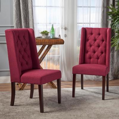Stylish Upholstered Dining Chairs,Button Tufted Dining Chairs (Set of 2)
