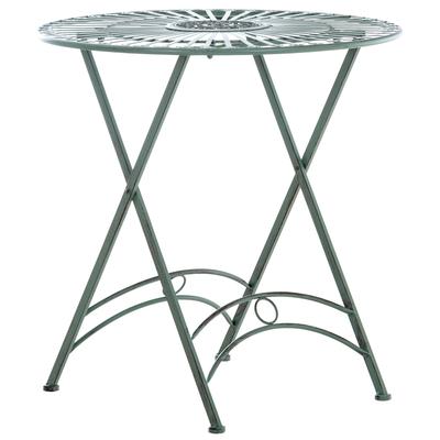 Gartentisch rund aus Metall antik-grün
