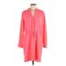 Gap Casual Dress - Shirtdress V-Neck Long Sleeve: Pink Dresses - Women's Size Medium