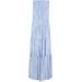 Chambray-print Tiered Maxi Dress - Blue - Michael Kors Dresses