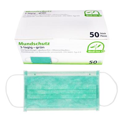 Medi-Inn Mundschutz Atemschutz mit Nasenbügel und Elastikbändern Typ IIR 3-lagig 50 St Verband Image