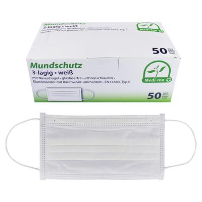 Medi-Inn Mundschutz Atemschutz mit Elastikbändern Typ II 3-lagig 50 St Verband Image