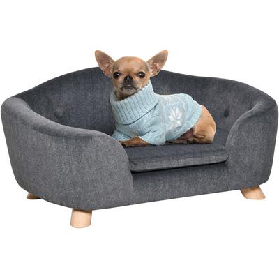 Haustiersofa Hundematte Hundebett Hundesofa Hundecouch Katzen Sofa mit Kissen Rückentasche Plüsch