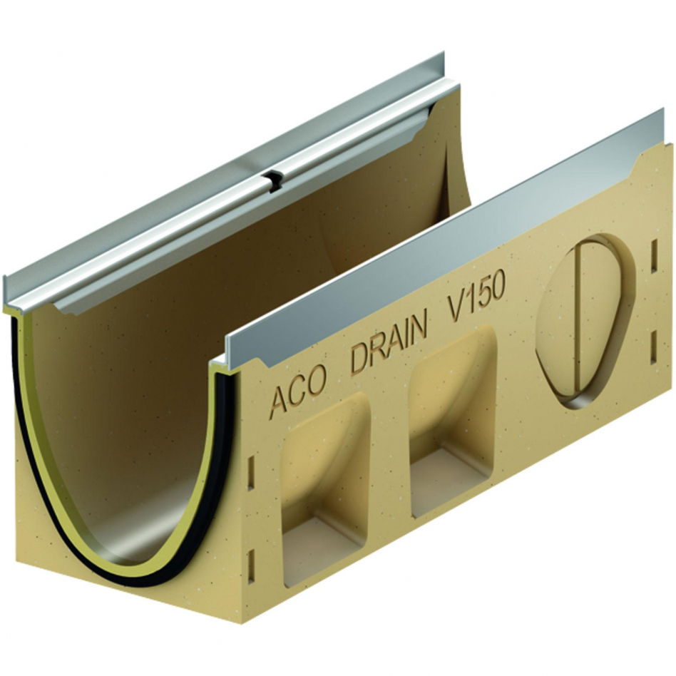 ACO Drain Multiline Seal in V150 Entwässerungsrinne ohne Sohlengefälle, Edelstahl, 10.1,500 mm Image