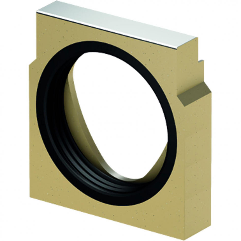 ACO Drain Multiline Seal in Stirnwand für Rinnenende mit horizontalem Rohranschluss, Stahl verzinkt, 5,DN/OD 150,V150 Image