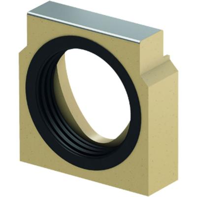 ACO Drain Multiline Seal in Stirnwand für Rinnenende mit horizontalem Rohranschluss, Stahl verzinkt, 5,DN/OD 150,V150