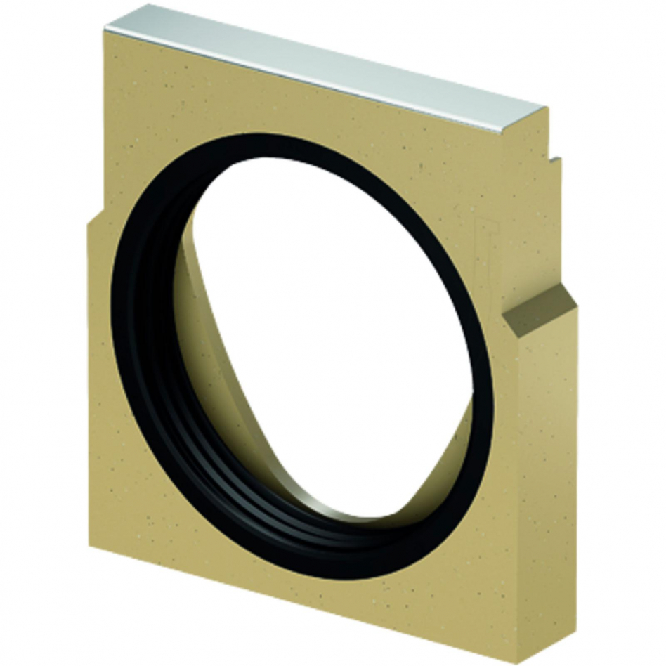 ACO Drain Multiline Seal in Stirnwand für Rinnenende mit horizontalem Rohranschluss, Edelstahl, 10,DN/OD 200,V200 Image