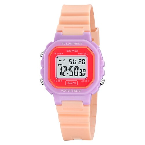 SKMEI Kinder Digitaluhr Outdoor-Sportmode Casual Leuchtende Stoppuhr Wecker Kalender TPU Uhr Image