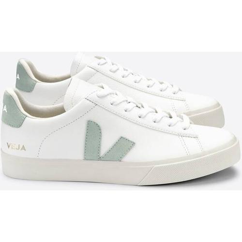 VEJA Herren Freizeitschuhe CAMPO CHROMEFREE LEATHER EXTRA-WHITE_MATCHA, Größe 45 in Weiß