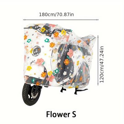 Windproof Bike Cover With Transparent Floral Patte...