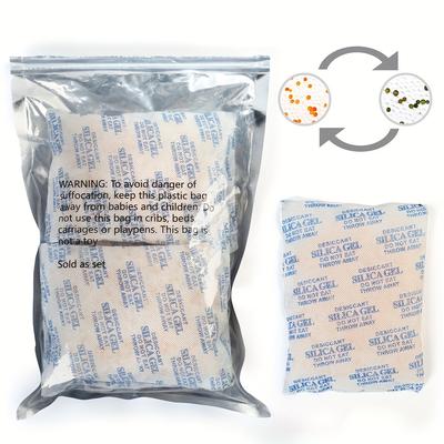 TEMU 7 Packets 100g Silica Gel Desiccant Moisture Absorber Packs Reusable Food Safe For Storage