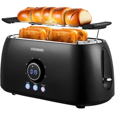 Steinborg - xxl 4 Scheiben Toaster Schwarz Digitales Display Toster Großer Toaster Edler Toaster