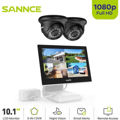 Sannce - 4-Kanal-HD-DVR-Überwachungskamerasystem mit 1080P-Kameras, 10,1-Zoll-LCD-Monitor für