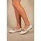 Where's That From Womens 'Josie' Ballerina Flats With Strap Detail In White Faux Leather - Size UK 5