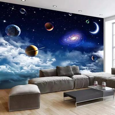 3D Mural Wallpaper Solar System Galaxy Planet Wall Sticker Covering Print Peel and Stick Removable PVC / Vinyl Material Self Adhesive / Adhesive Required Wall Decor Wall Mural for Living Room Bedroom