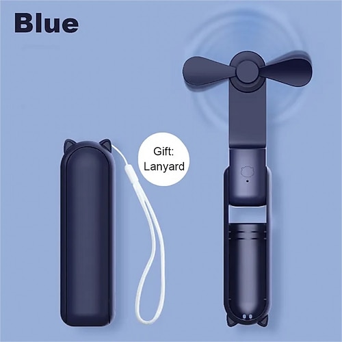 mini ventilatore portatile: ricaricabile tramite USB, design silenzioso da portatile/desktop, pieghevole per ufficio/casa, potente a 3 velocità, ideale per i viaggi all'aperto, funge anche da power