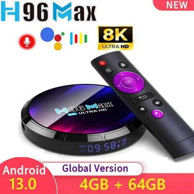 H96 MAX RK3528 Smart TV Box Android 13 TVBox 4G 64G 32G WiFi6 5G Dual Wifi 4K 8K Google Voice