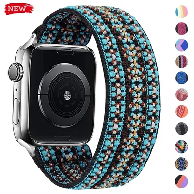 Elastic Nylon Watch Band for Apple Watch 49mm 42mm 44mm 45MM Bohemia Solo Loop for IWatch Ultra 9 8