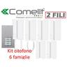 Kit citofono sei famiglie Comelit 2 fili kca2061 6 famiglie citofoni 2738wa