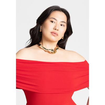 Women's Twisted Collar Necklace by ELOQUII in Gold (Size NO SIZE)