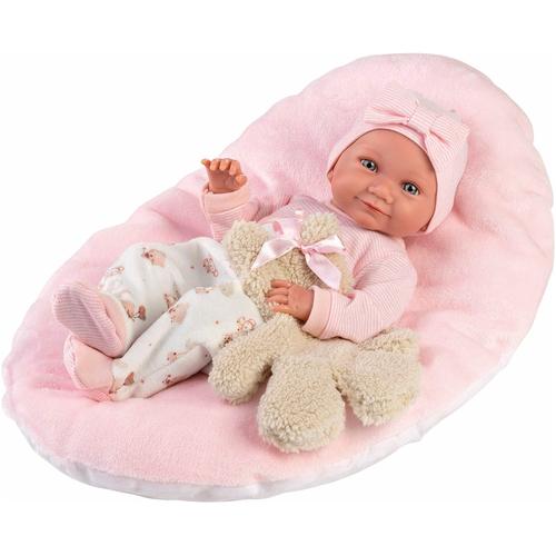 Babypuppe LLORENS ""Nica mit Kissen, rosa, 40cm"" Puppen bunt Kinder Made in Europe