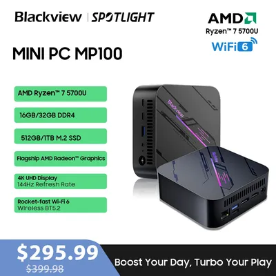 [World Premiere] Blackview Mini PC MP100 AMD R7 5700U Mini PC 8-Core 16-thread 16GB /32GB DDR4